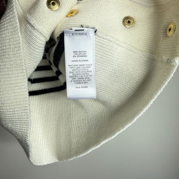 Express Womens Sweater Top XS Striped Cold Shoulder Coastal Sailor Nautical NEW - Picture 4 of 5